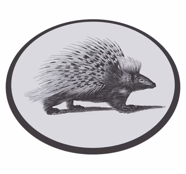 Stekelvarken illustratie dieren vinyl tapijt - TenStickers