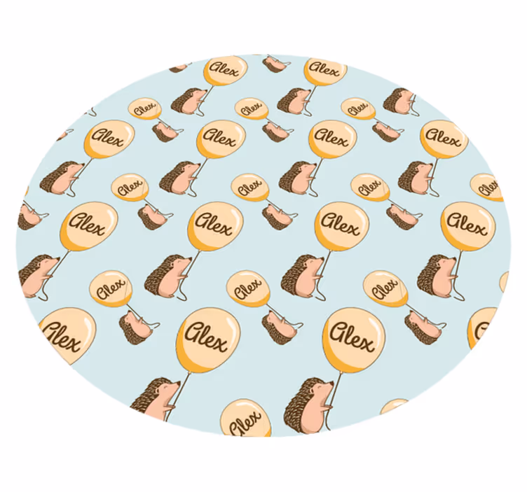 Op maat gemaakte egel vinyl tapijt met naam - TenStickers