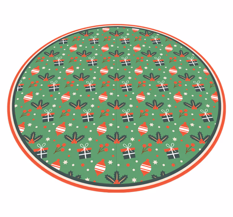Feestelijke rondeel vinyl tapijt kerstmis - TenStickers