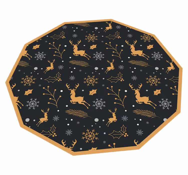 Feestelijke rendieren vinyl tapijt kerstmis - TenStickers