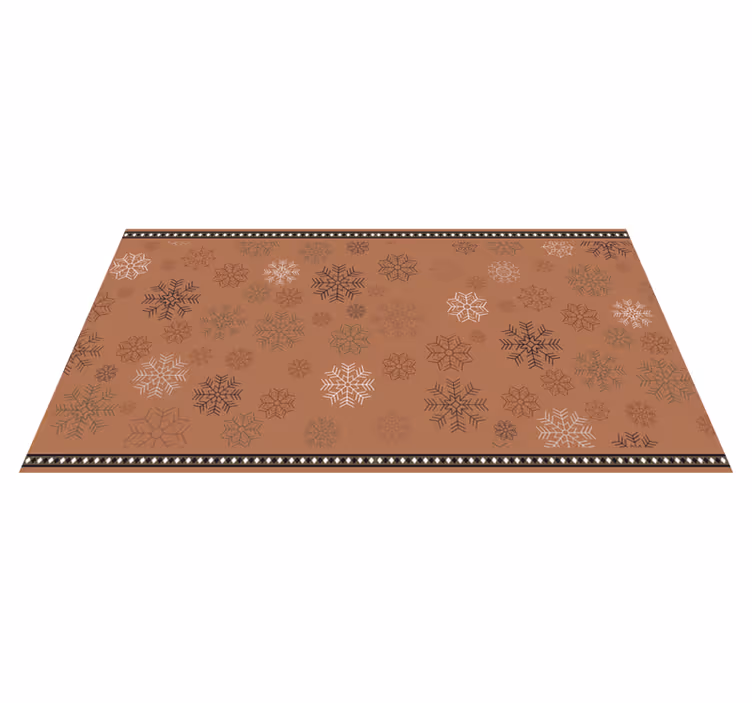 Sneeuwvlok motief vinyl tapijt bloemen en planten - TenStickers