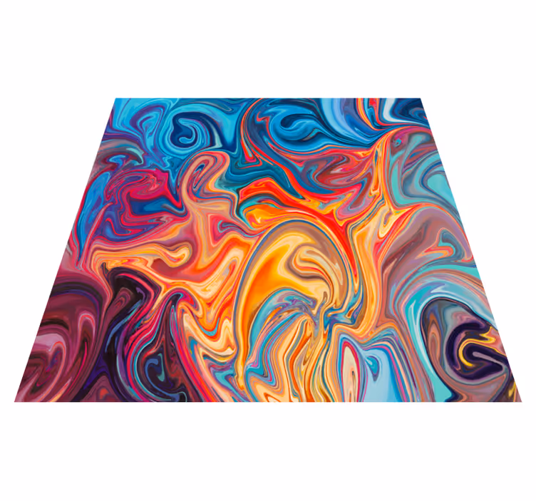 Wervelende kleuren vinyl tapijt textuur - TenStickers