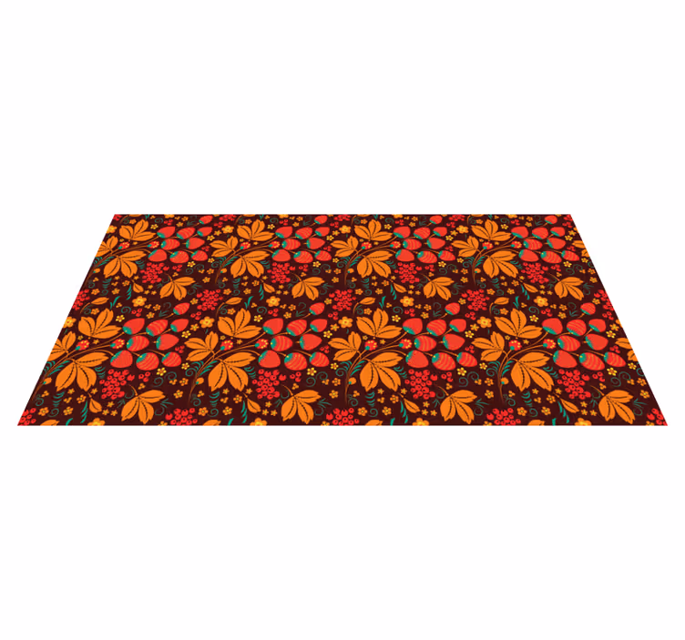 Herfst bloemenpatronen vinyl tapijt bloemen en planten - TenStickers