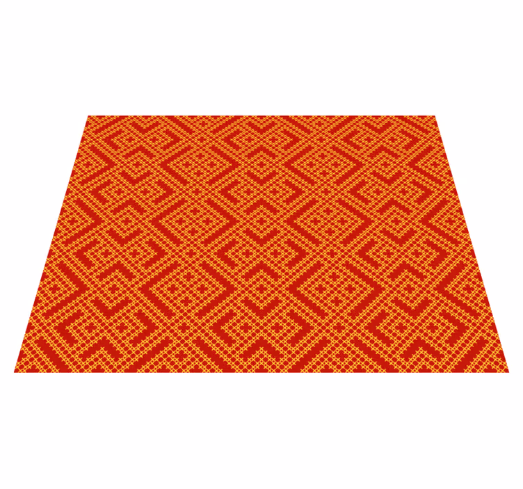Ingewikkelde geometrische compositie vinyl tapijt tegels - TenStickers