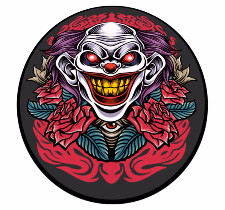Clownillustratie vinyl tapijt Halloween - TenStickers