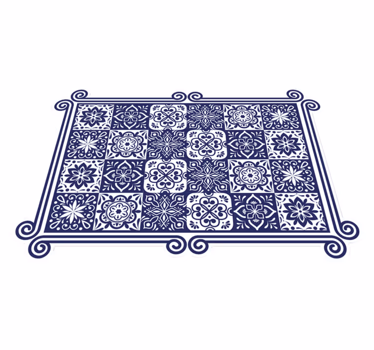Mandala tegelpatroon vinyl tapijt tegels - TenStickers