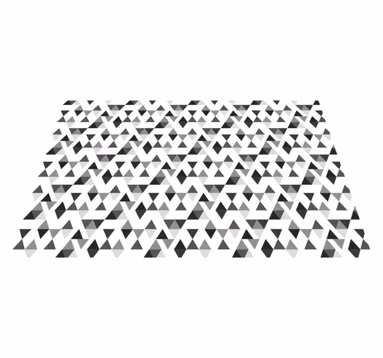 Zwart en wit driehoeken geometrisch vinyl tapijt - TenStickers