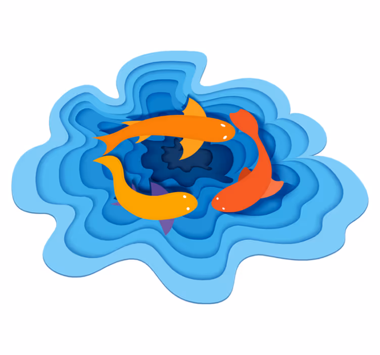 Aquatisch koipatroon dieren vinyl tapijt - TenStickers