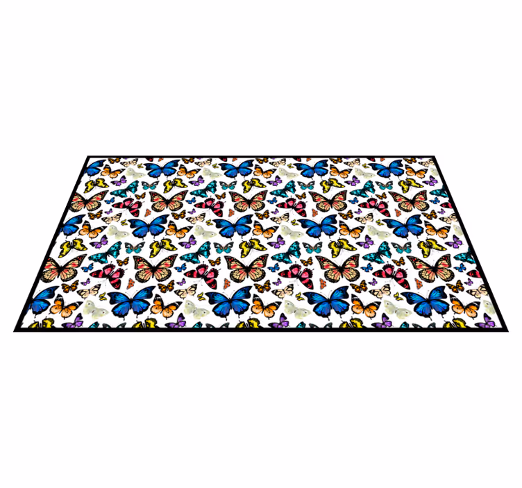 Vlinder collectie dieren vinyl tapijt - TenStickers