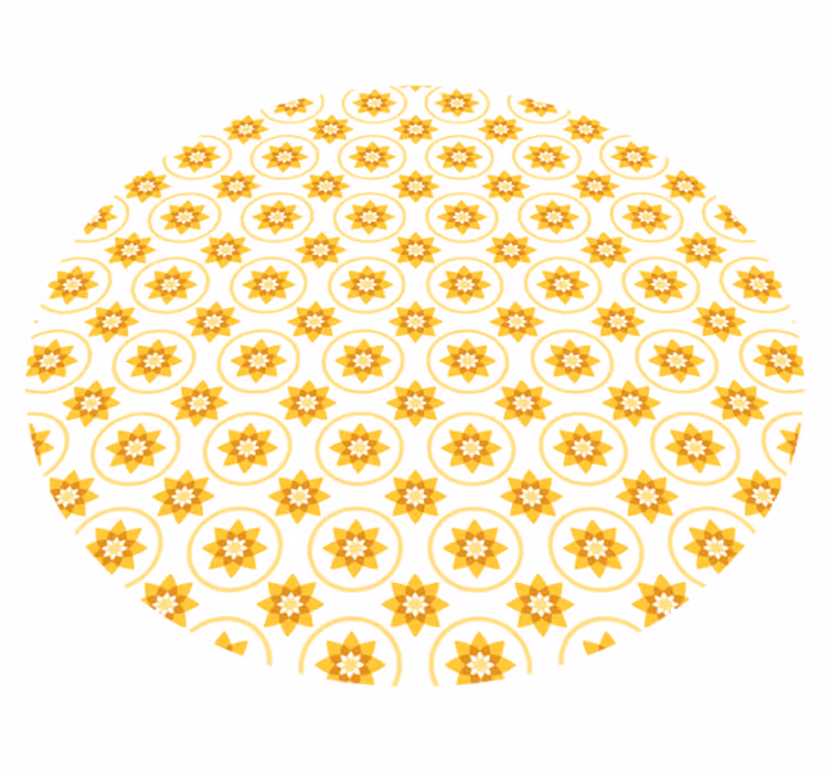 Geel bloemenconcept vinyl tapijt bloemen en planten - TenStickers