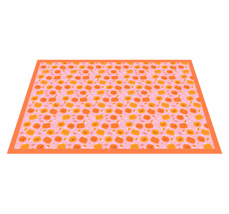 Pompoenmotief spread vinyl tapijt Halloween - TenStickers