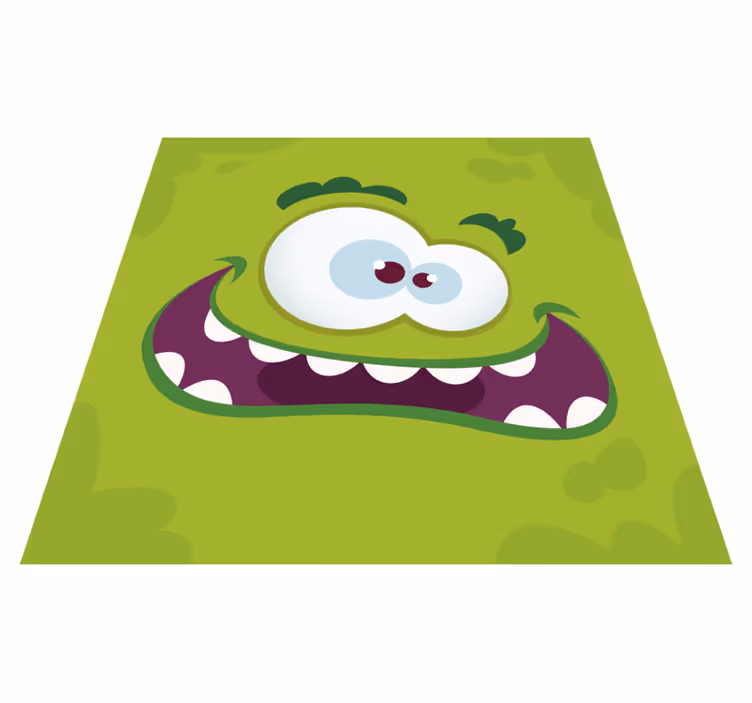 Stripfiguur monster vinyl tapijt kind - TenStickers