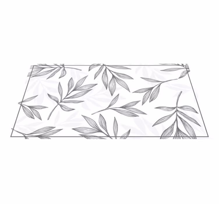 Moderne vinyl vloerkleed Grijze bladeren - TenStickers