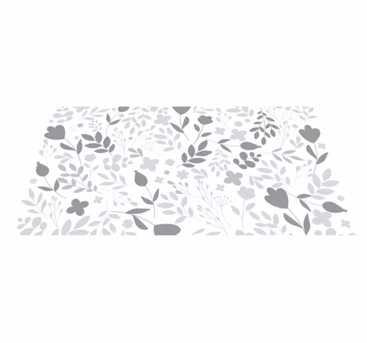 Bloemensilhouet vinyl tapijt bloemen en planten - TenStickers
