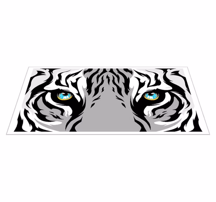 Grafische tijgerblik vinyl vloerkleed dierenprint - TenStickers