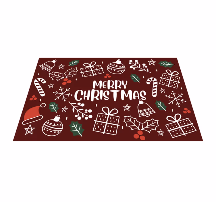 Feestelijke vakantiesymbolen vinyl tapijt kerstmis - TenStickers