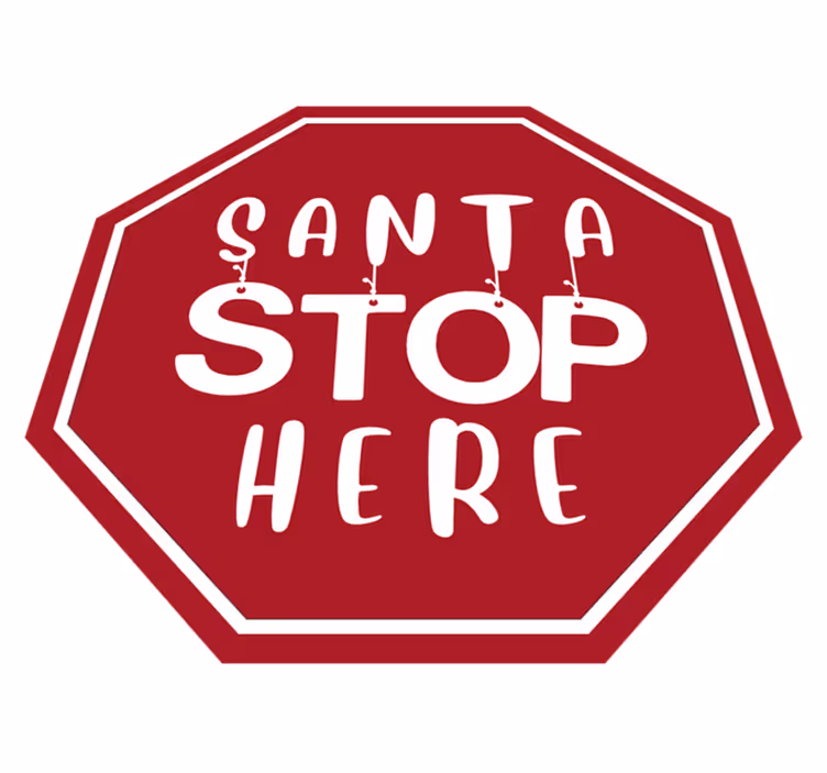 Stopbord van de kerstman vinyl tapijt kerstmis - TenStickers
