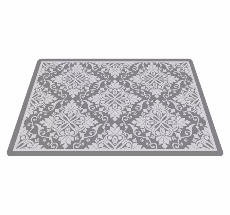 Elegant zwart-wit blad vinyl tapijt minimalistisch - TenStickers