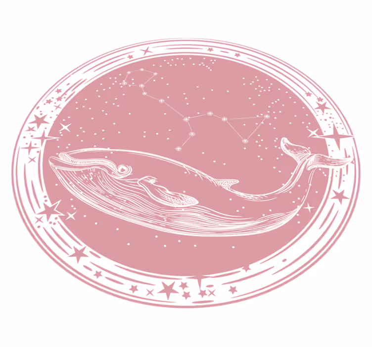 Walvis constellatie cirkel vinyl tapijt sterren - TenStickers