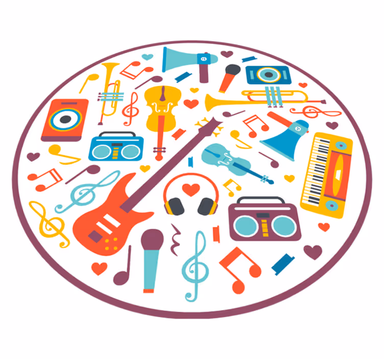 Muzikale speelcirkel vinyl tapijt meer kinderen - TenStickers