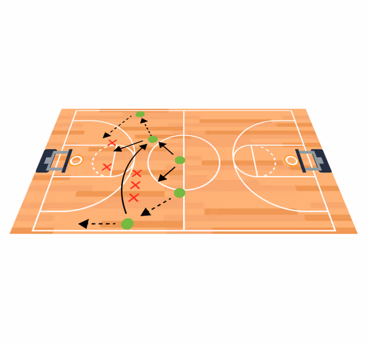 Basketbalveld vinyl tapijt snelwegen - TenStickers
