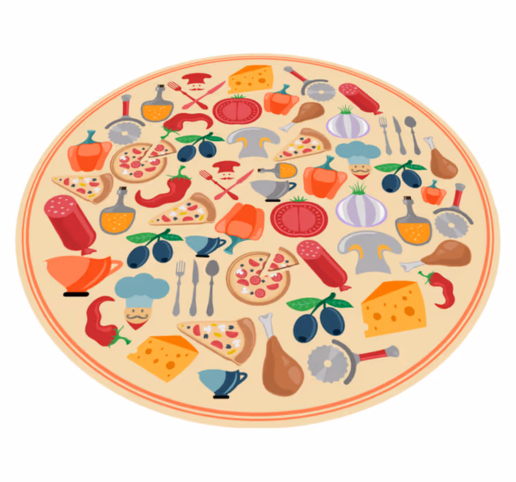 Culinaire motieven vinyl tapijt keuken - TenStickers