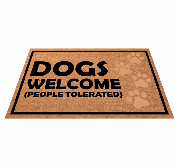 Honden welkom teken vinyl tapijt zinnen en teksten - TenStickers