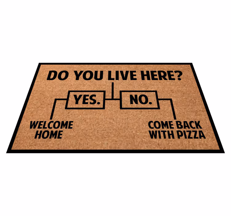 Welkom thuis pizza vinyl tapijt zinnen en teksten - TenStickers