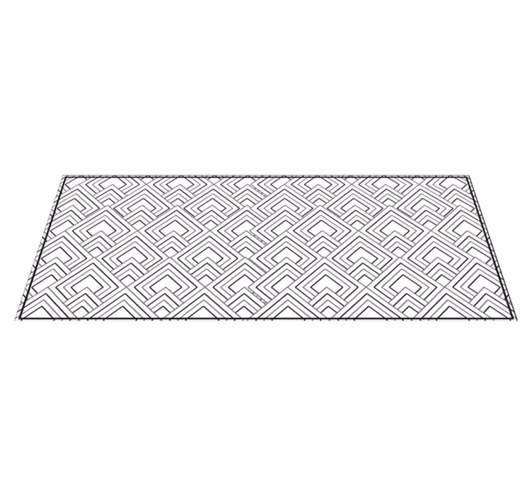 Geometrisch doolhofmotief vinyl tapijt geometrisch - TenStickers