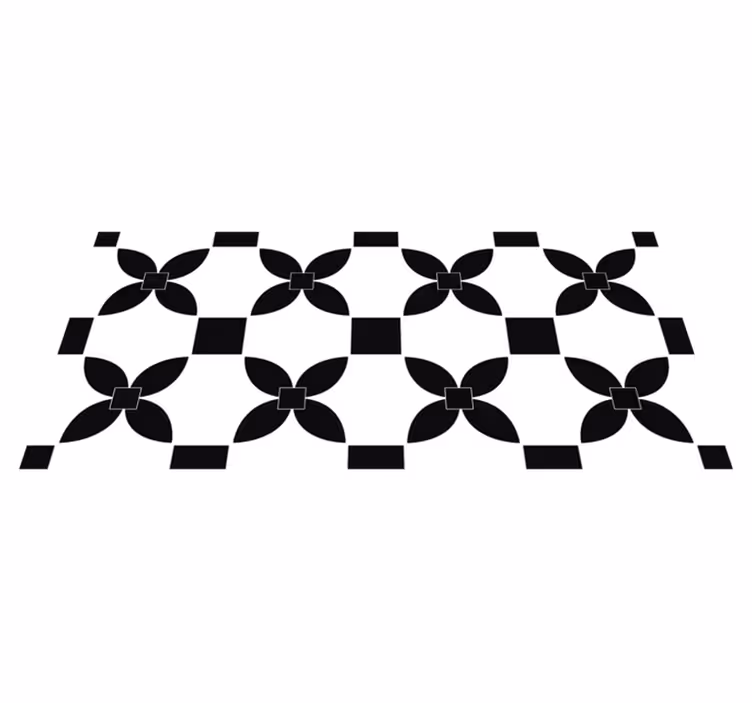 Monochrome tegels vinyl tapijt keuken - TenStickers