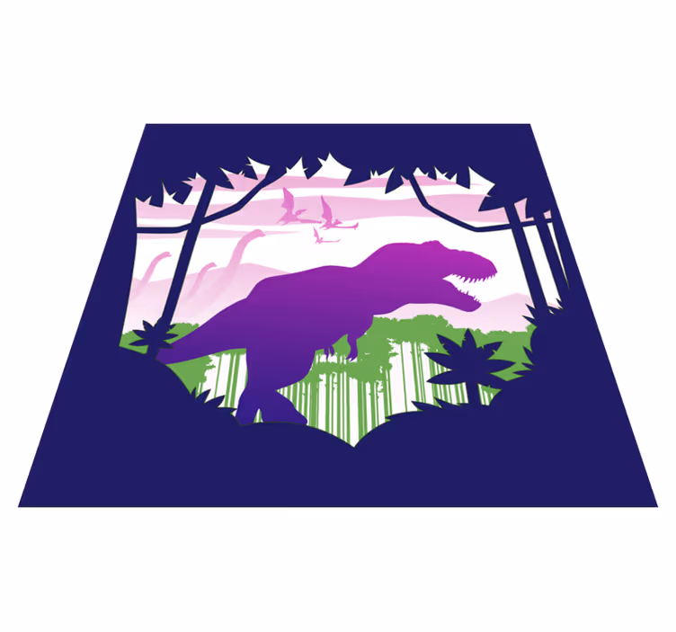 Dinosaurus silhouet vinyl tapijt meer kinderen - TenStickers