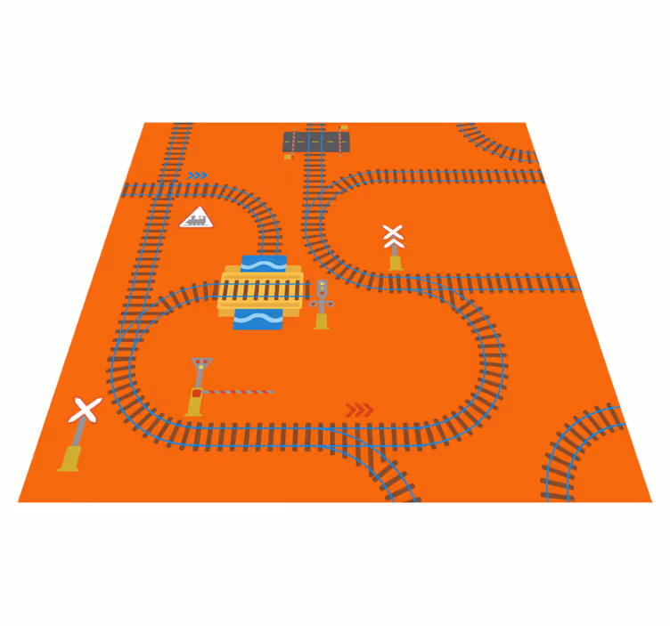 Speelse baanindeling vinyl tapijt spel - TenStickers