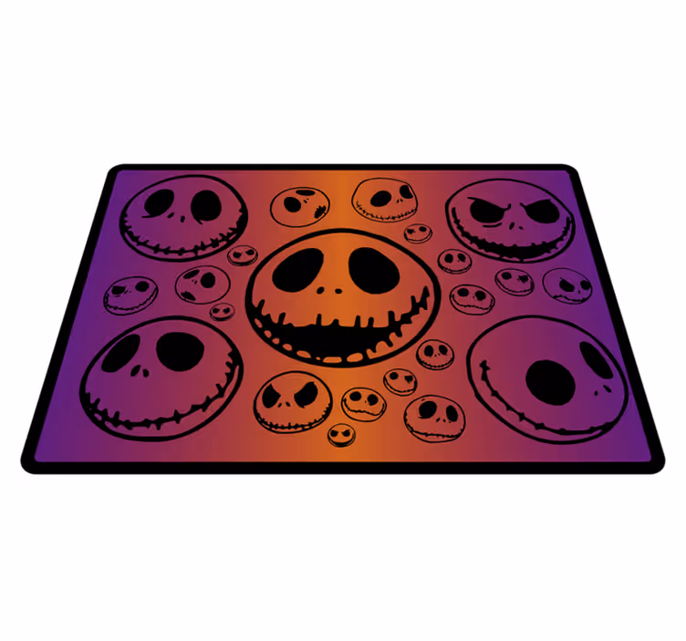 Griezelig schedelspatroon vinyl tapijt Halloween - TenStickers