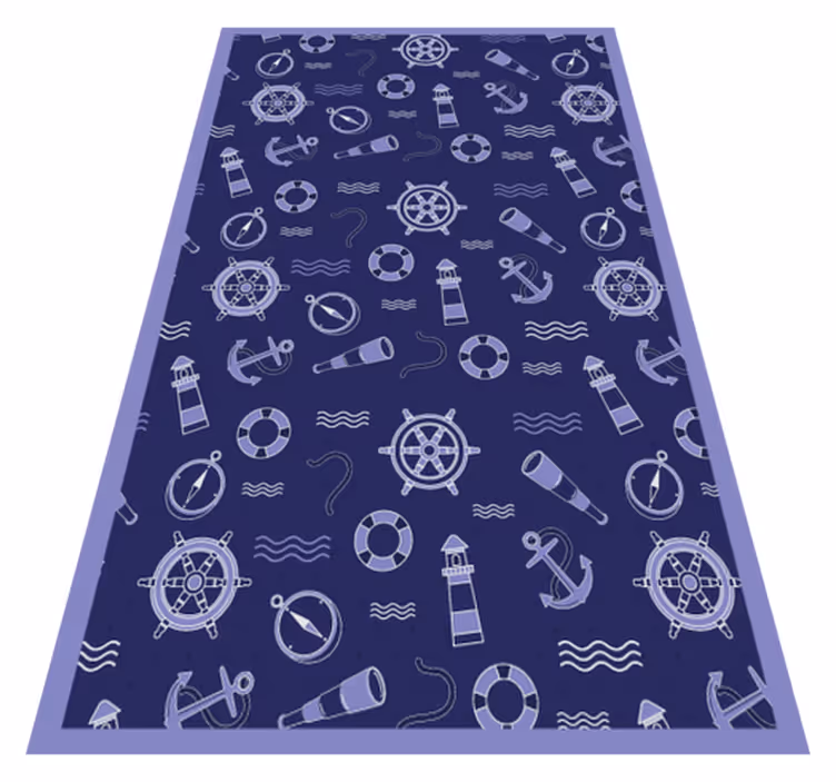 Nautisch motief vinyl tapijt woonkamer - TenStickers