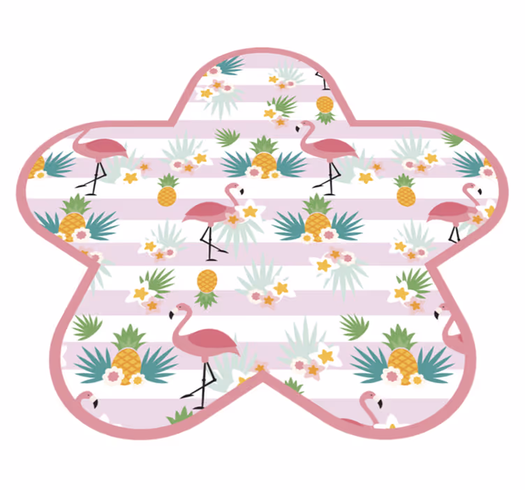Flamingo-speeltijd vinyl tapijt baby - TenStickers