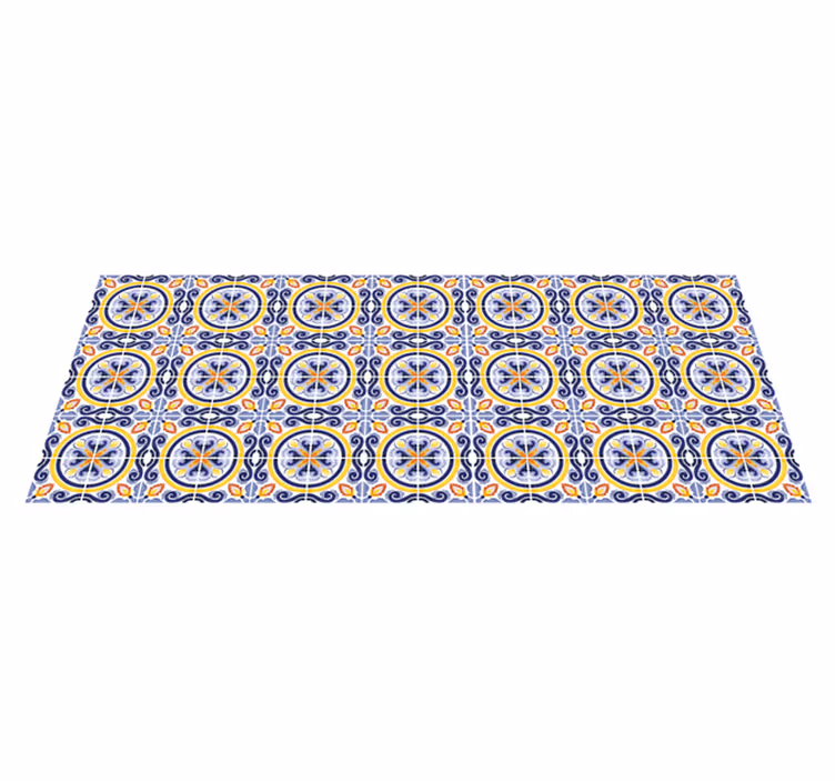 Ingewikkeld mediterraan motief vinyl tapijt tegels - TenStickers
