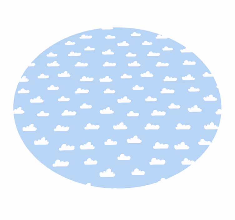 Bewolkte hemel cirkel vinyl tapijt kind - TenStickers