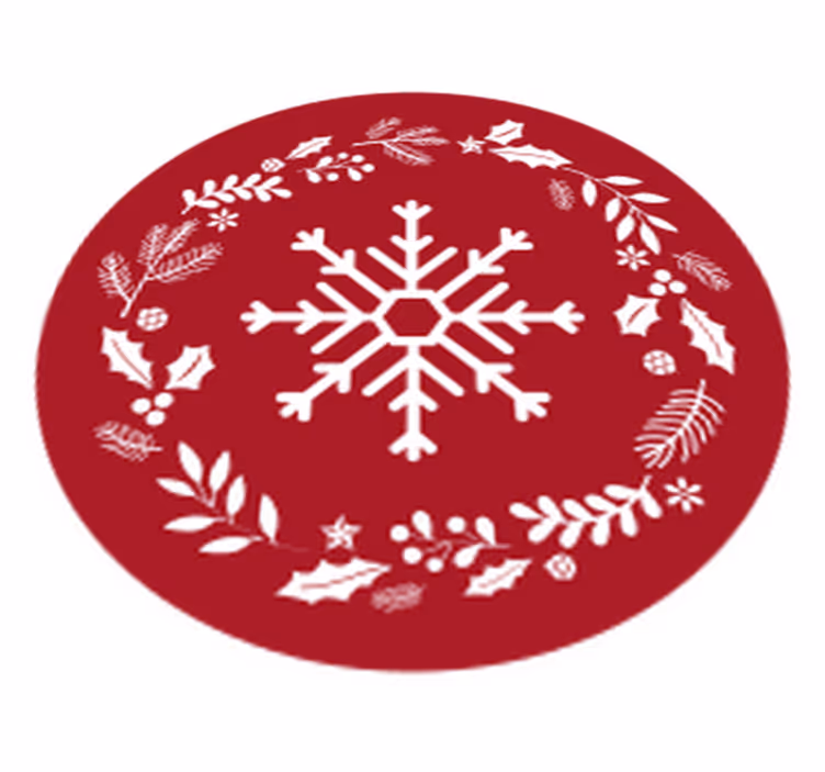 Seizoensgebonden sneeuwvlok vinyl tapijt kerstmis - TenStickers