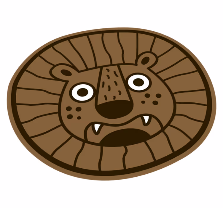 Leeuw cartoon cirkel vinyl tapijt kind - TenStickers