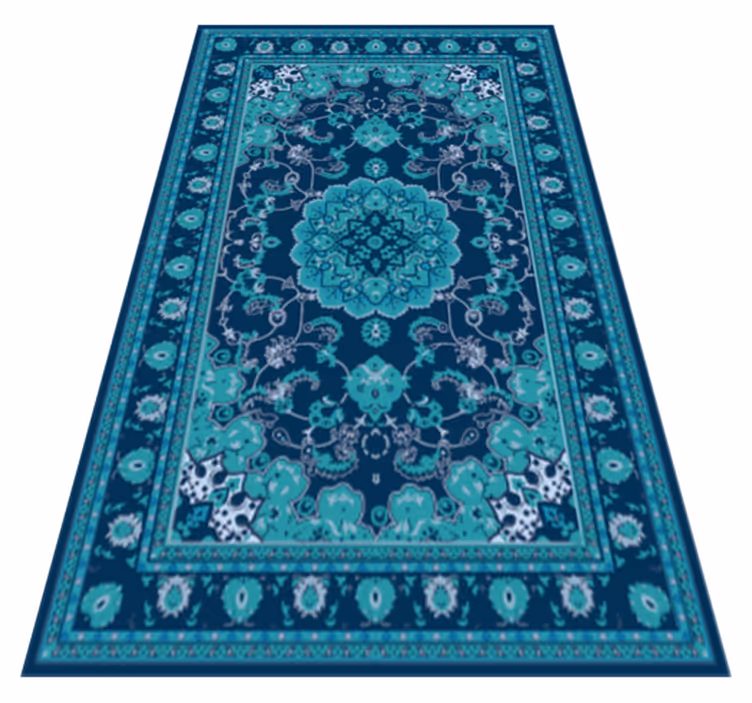 Vinyl tapijt mandala teal mandala elegantie - TenStickers