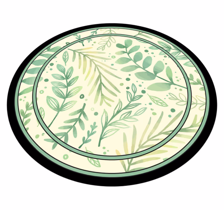 Botanisch motiefaccent vinyl tapijt bloemen en planten - TenStickers