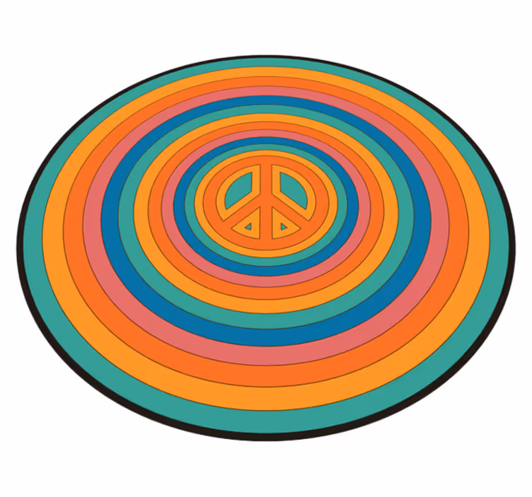 Kleurrijk vredessymbool vinyl tapijt tiener - TenStickers