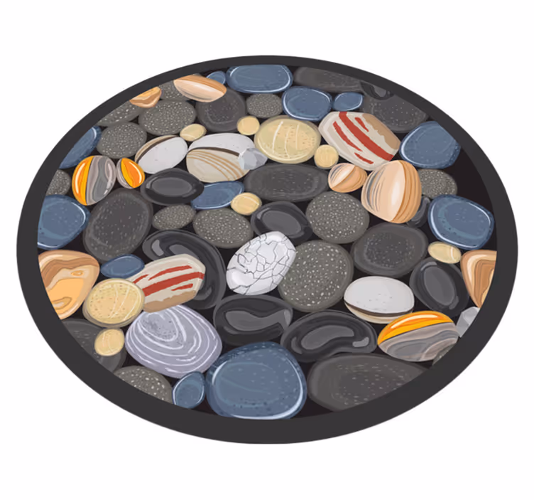 Kiezelmozaïek vinyl tapijt rond - TenStickers