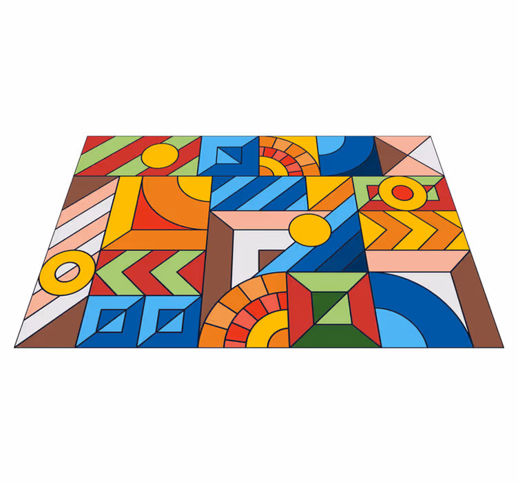 Abstracte geometrie vinyl tapijt geometrisch - TenStickers