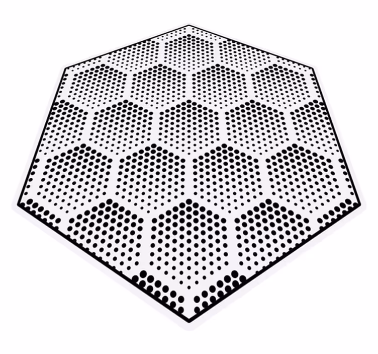 Zeshoekig stippenpatroon vinyl tapijt geometrisch - TenStickers