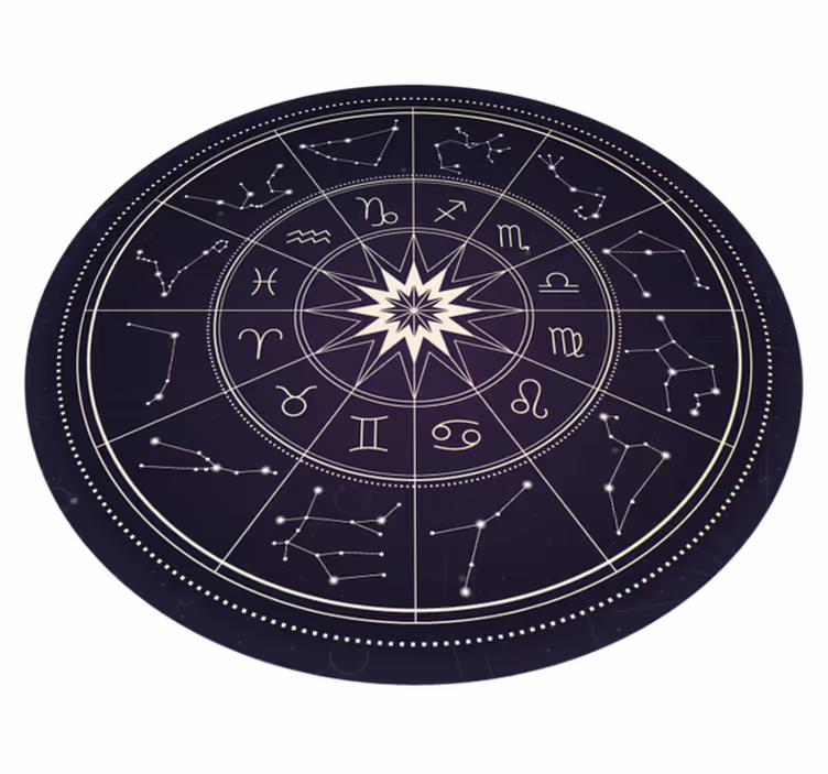 Astrologisch kompas vinyl tapijt rond - TenStickers