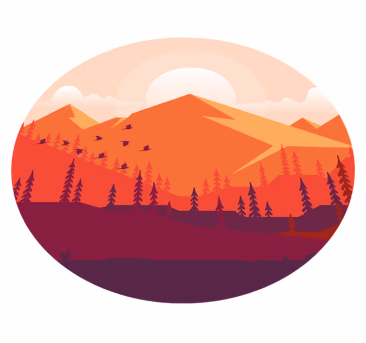 Bergachtig landschap vinyl tapijt textuur - TenStickers