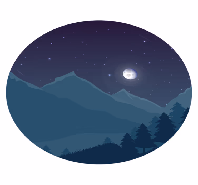 Bergachtig vallen van de avond vinyl tapijt natuur - TenStickers