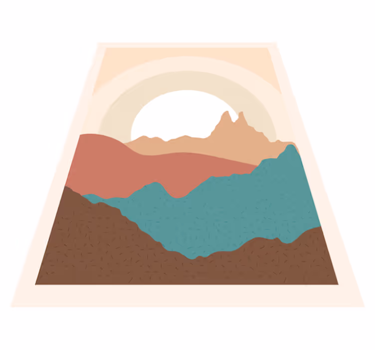 Abstracte berglagen vinyl tapijt natuur - TenStickers