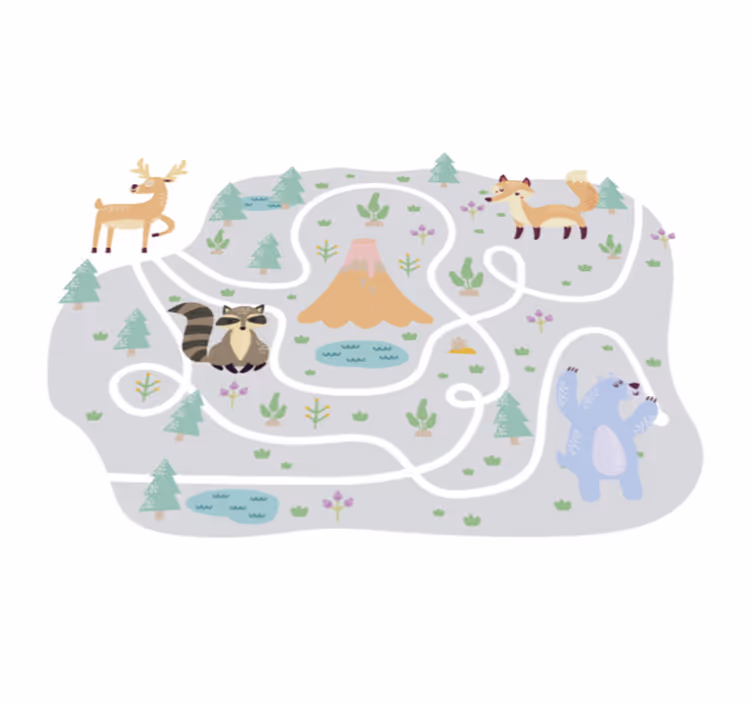 Speels bospad vinyl tapijt spel - TenStickers